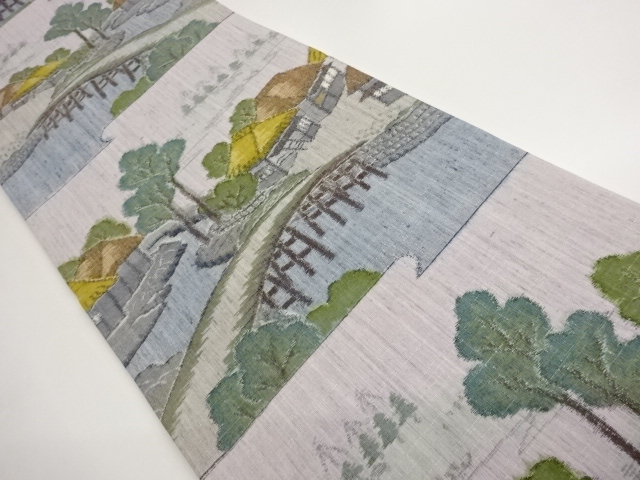 JAPANESE FUKURO OBI / TSUMUGI / WOVEN SCENERY